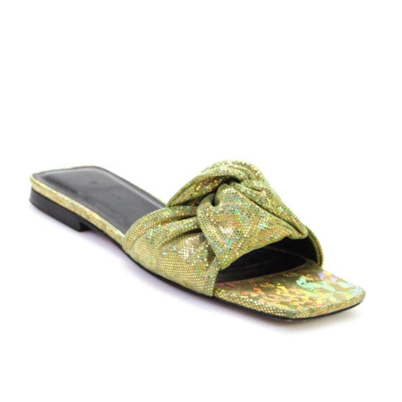 BY FAR Shoes - New BY FAR Green Metallic Sandal